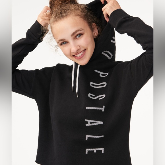 Aeropostale Black Hoodie with White Lettering - Picture 1 of 7
